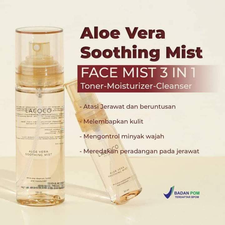  Lacoco Aloe Vera Soothing Mist Produk Kecantikan Multifungsi